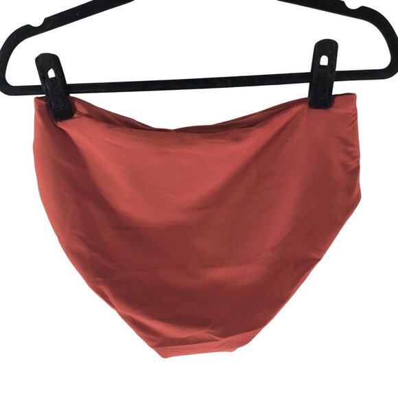 J Crew Hallie Bikini Bottom In Classic Sculpt High Rise Carolina Clay Red L - Picture 3 of 6
